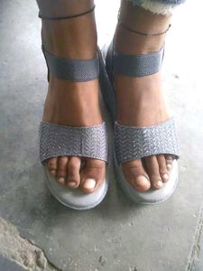 grey Wedge Sandals
