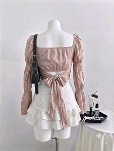 Pink Feminine Fairycore Cropped Top