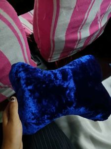Blue Velvet Bone Pillows - Set of 2
