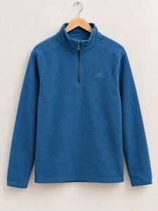 Men's Blue Decathlon Fleece Quarter Zip Pullover