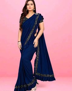 Elegant Navy Blue Saree