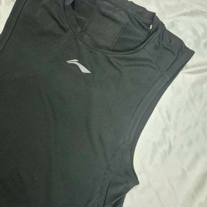 Black Sleeveless Athletic T-Shirt gym workout