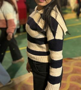 Sale for today only Korean Blue &amp; Beige sweater
