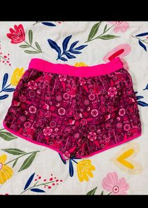Cute Floral Print Drawstring Shorts