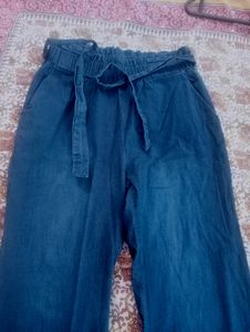 Denim Dark Blue Colour Stretchable Pants