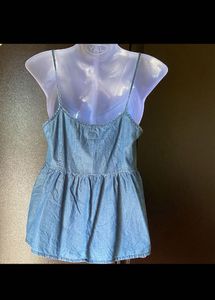 Denim Spaghetti Strap Dress