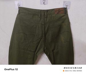 Olive Green Casual Pants
