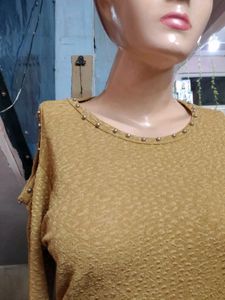 Embellished Cold Shoulder Top