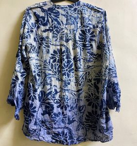 Blue Floral Print Kurta