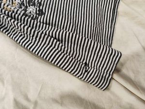 Y2K Striped Polo Shirt with Embellishment