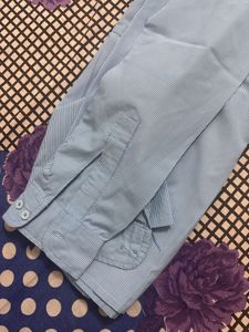 Men's Light Blue Striped Shirt