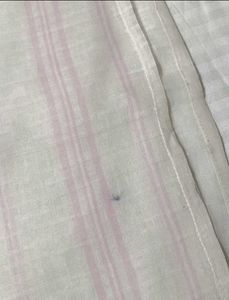Elegant White Pink Zari Linen Saree