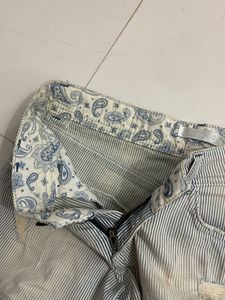 Striped Denim Shorts