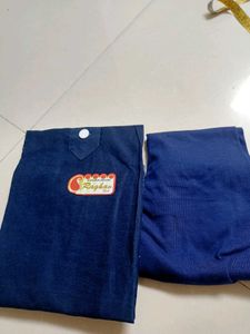 Denim Kurta Set with Floral Embroidery