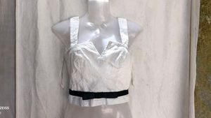 I. Chic White V-Neck Top with Bow Belt