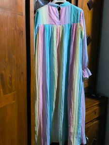 Pastel Rainbow Pleated Kurta