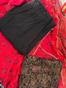 Anarkali Red Kurta Set