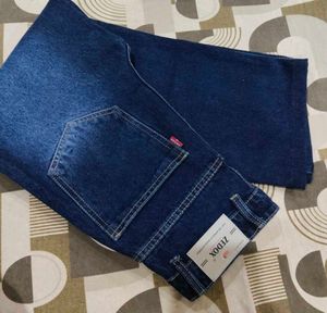 Wide Leg Blue Denim Jeans for Unisex