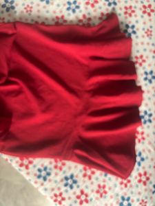 Red Ruffle Sleeve Dress