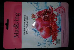 3️⃣ Masking Pomegranate,rice & lemon Facial Sheet