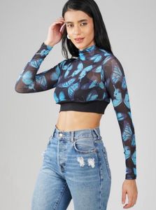 Butterfly Mesh Crop Top🦋