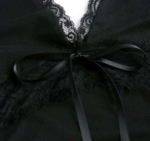 Elegant Black Halter Neck Lace Trim Top