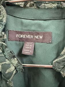Forever New Green Embroidered Dress