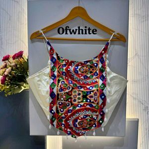 Embroidered Crop Top Blouse