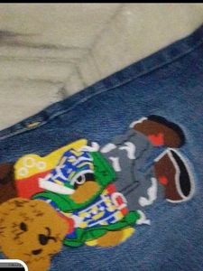 Blue Denim Jeans with Bear Patch