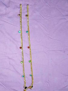 Elegant Anklets with Colorful Stones