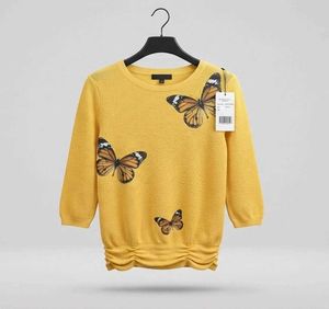 Yellow Butterfly Knit Sweater