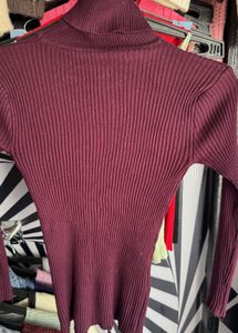 Burgundy Turtleneck Sweater