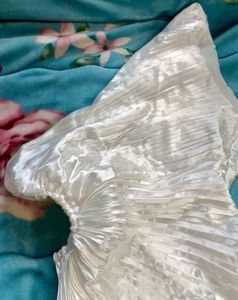 Elegant White One-Shoulder Pleated Dress