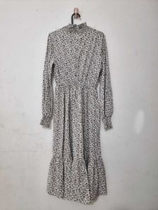Floral Print Mock Neck Maxi Dress (Imported)
