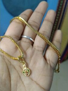 Cz Stone Dollar With MICROPLATE Chain