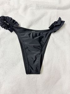 Black Bikini Bottom with Ruffles