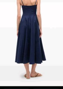 Vero Moda Elegant Navy Blue Midi Dress