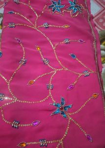 Pink Embellished Fabric