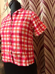 Pink &amp; White Gingham Check Shirt