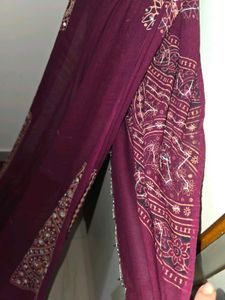 Embroidered Maroon dupatta