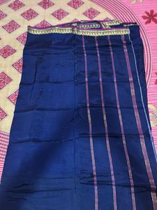 Elegant Navy Blue Saree with Gold Border