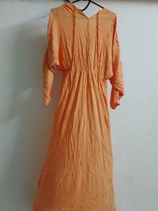 Asos V-Neck Wrap Orange Maxi Dress