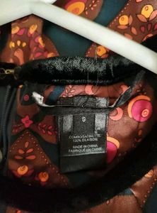 Designer silk printed dress