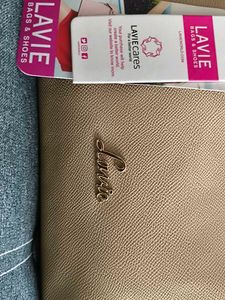 Lavie Beige Textured Handbag
