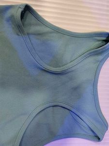 Blue Ribbed Tank Top