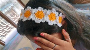 Handmade Crochet Daisy Headband