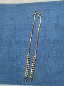 Elegant Gold Chain & Crystal Drop Earrings