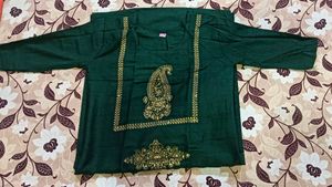Elegant Green Kurta with Gold Embroidery