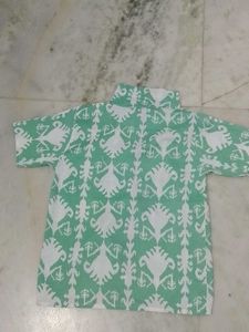 Mint Green Patterned Short Sleeve Shirt