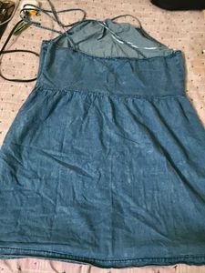 Blue Denim Sundress with Pockets